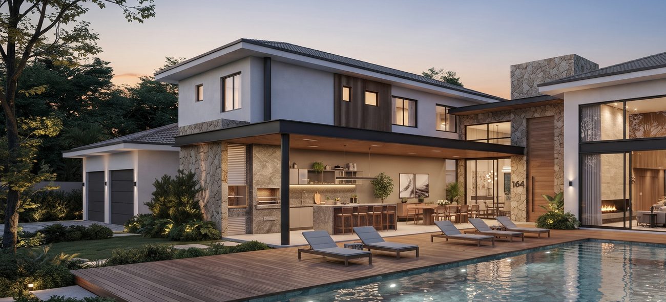 Residência de altíssimo padrão com piscina e área externa integrada